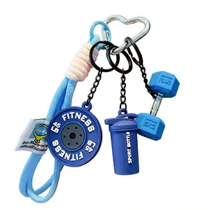 7-Color Fitness Keychain Set, Silicone Dumbbell Kettlebell Weight Plate Keychains New Arrival, womens gifts, Cute Gym Accessories Keychains, High Quality Fashion Jewelry Gift for Fitness Enthusiasts, Aesthetic Workout Keychains