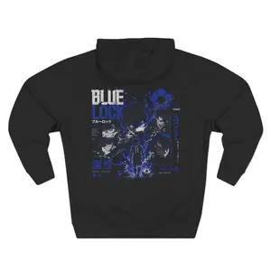 Blue Lock anime Isagi Hoodie | Blue Lock logo, Japanese text, soccer design