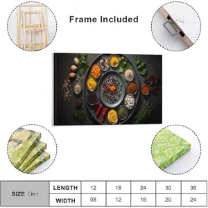 Spice And Herb Canvas Prints, Restaurant Wall Decor, Healthy Food Prints, Kitchen Wall Art Canvas Poster Wall Art Decor Print Picture Paintings for Living Room Bedroom Decoration 12x18inch(30x45cm)