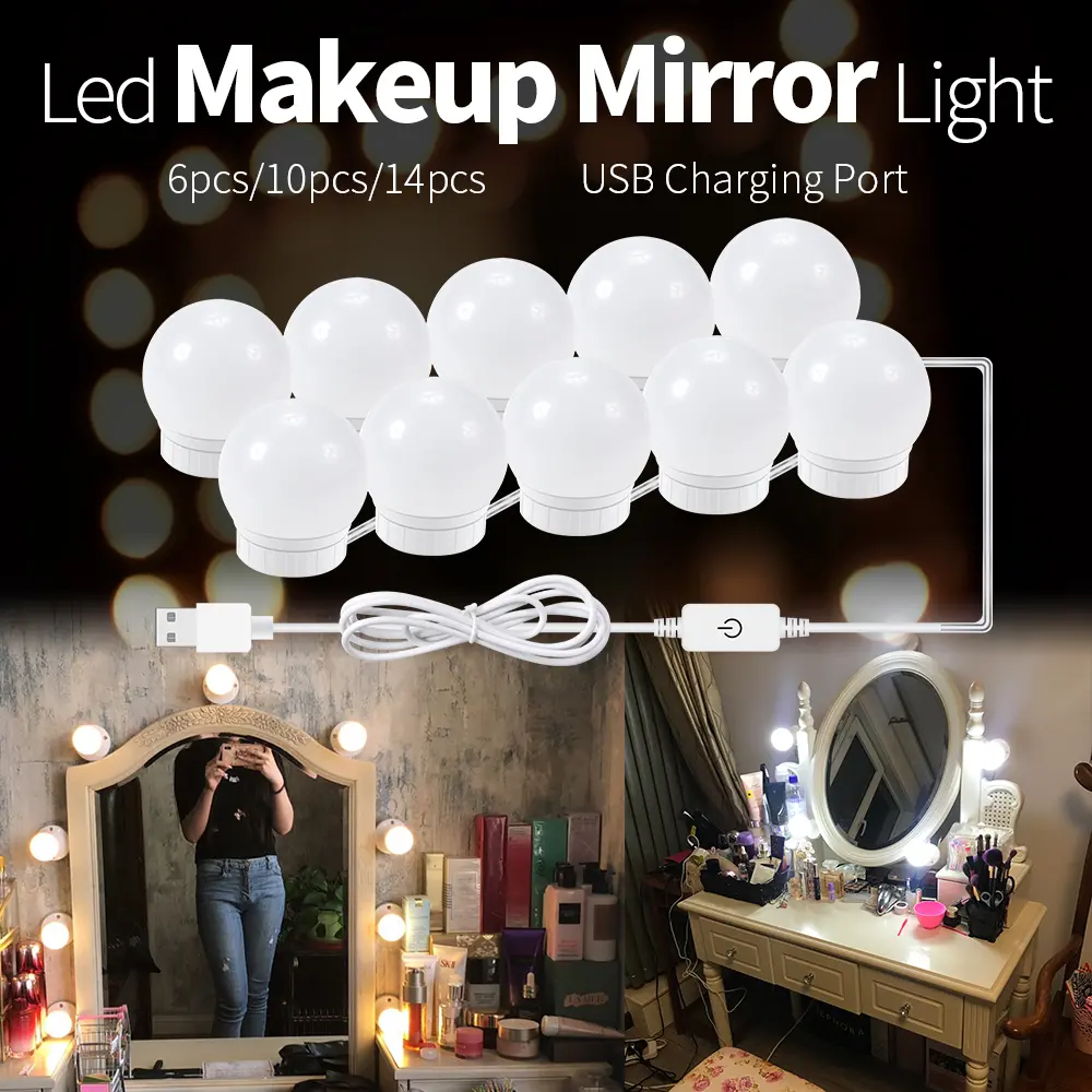 USB Touch Switch LED Mirror Light Bulb USB Touch Switch LED Mirror Light Bulb