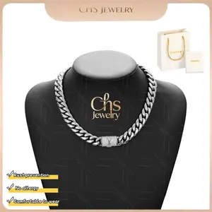 【Letter Lock】Capital Initial A-Z 26 Letters | Chunky  Miami Cuban Chain Letters | Stainless Steel Men's Hip Hop Necklace for Party & Daily Wear, Punk Rap Jewelry Gift 14mm 20/24/30in