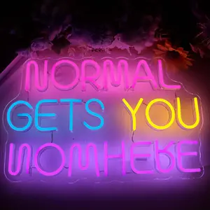 Normal Gets You Nowhere Neon Sign, Large Neon Lights Signs, LED Neon Signs, Neon Wall Light, Decorative Wall Light with USB Powered for Bedroom Living Room Bar Wall Art Neon Lights Christmas, Wedding, Birthday Gift