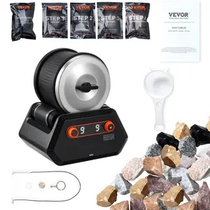 VEVOR Rock Tumbler Kit, 4 lbs Rock Polishing Kit, 9 Speed Settings 9-Day Polishing Timer Stone Polishing Kit, Rock Polisher with Rough Gemstones and Polishing Grits, Rock Polisher for Kids Adults