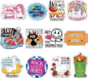 12 PCS Funny Fridge Magnets, Cute Meme Refrigerator Magnets Fridge Magnets Adult Duck Dumpster Word Skull Anime Magnets for Home Office Kitchen Car Decoration