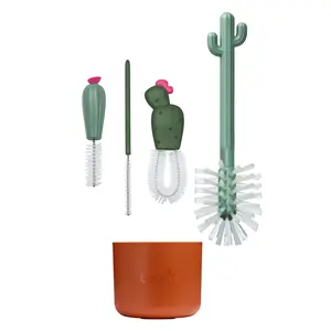 BOON CACTI Bottle Cleaning Brush Set with Fun Cactus Design for Easy Cleaning