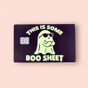 This Some Boo Sheet Holographic Credit Card Sticker Debit Skin Decal Cover Waterproof Vinyl Easy To Apply Unique Aesthetic