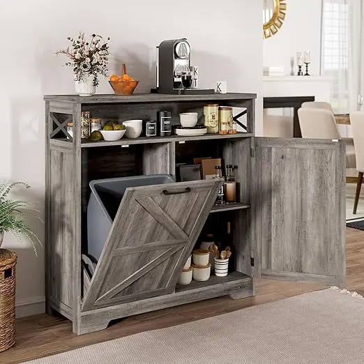 Grey-1 x13 Gallons(A trash can and a shelf)