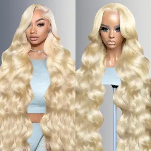 22-42 Inch 613 13*6 And 13*4 HD Lace Front Wig Human Hair Blonde Body Wave  Pre Plucked With Melted Hairline For Women,SpringGlowUp, wigs for beginners  hd frontal wig