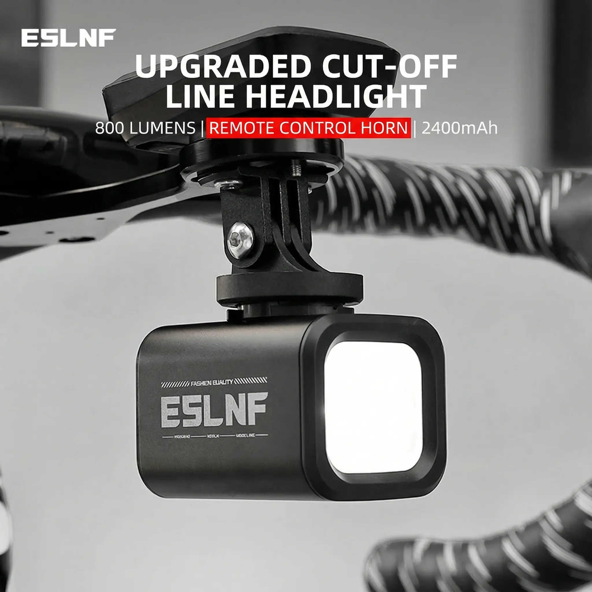 800 Lumen Bicycle Headlight USB-C charging, quick-release bracket, 2400mAh large capacity, anti-glare LED light, suitable for road bikes, mountain bikes, high and low light switching
