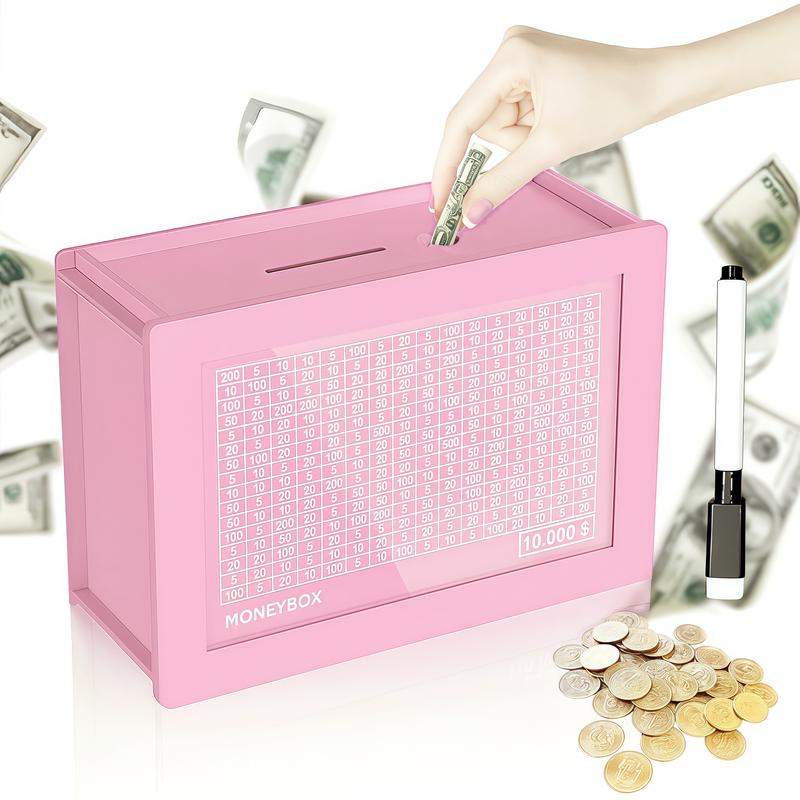 2026 $10,000 Savings Challenge Box with Digital Counter, Large Capacity Money Saving Box, Fun Cash Saving Challenge for Home, Family, Kids, Budgeting, Easy Finance Tool & Perfect Gift Idea,Valentine's Day Gift