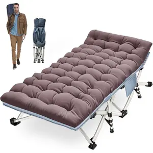 XXL Camping Cot Oversize Sleeping Cot with Comfortable Mattress Extra Large Camping Cots for Adults Cot Bed Include Carry Bag Portable Folding Bed Easy to Set Up Nap Office Indoor Vacation