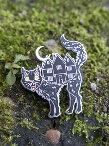 Witch House Cat Pin LASERBRAIN