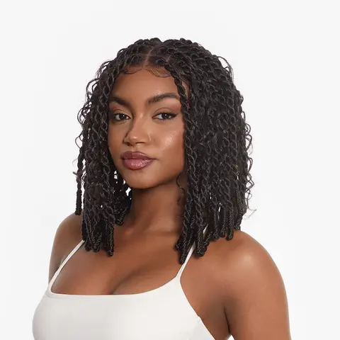 Frodio Veralux™ Fiber Boho Knot Twist Bob Wig 13x5 Lace Front Wig | Beginner Friendly #summervibes#SohoChic