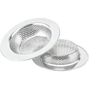 2-Pack Double-Layer Kitchen Sink Strainer, 4.5-Inch Rust-Resistant Drain Basket