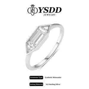 【11.28】1.4CT East-west Baguette Cut Trilogy Ring vvs Synthetic Moissanite Rings in 925 Sterling Silver
