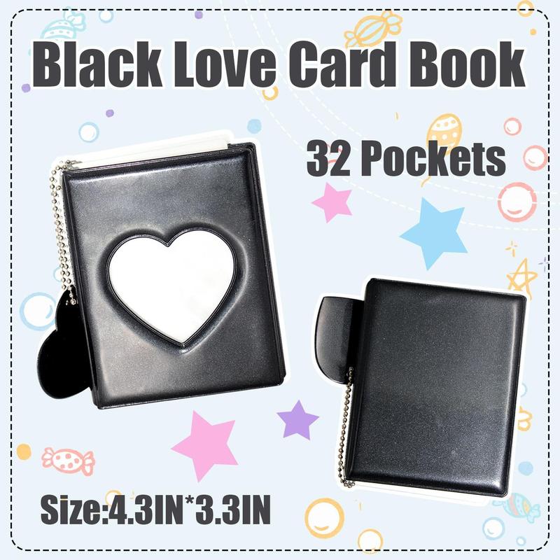 Small Photo Album Book with 32 Pockets, 3" Mini Pockets Photo Card Album, Kpop Photo Protector Sleeves for Home & Office & School, Gift Organizer