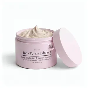 Silk Peptide Body Polish Gentle Exfoliant - Honey & Coconut Body Scrubs with Shea Butter, Exfoliants & Hydrating Oils for Smooth, Glowing Skin – Deep Moisturizing & Radiance Boosting Formula