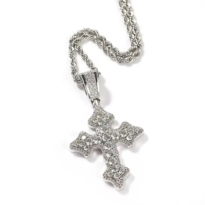 TCC Coldest Cross Fashion Jewelry “Silver” Cuban Link Chain