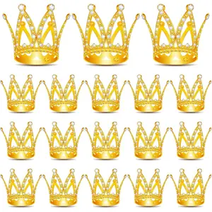 18 pcs crown cake topper mini tiara birthday cake toppers mini crown for flower arrangements women lady girl wedding baby shower birthday party