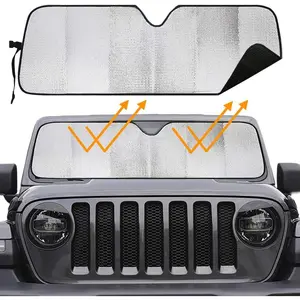 Windshield Sun Shade for 2007-2023  Rubicon Sahara TJ JK JKU 2 & 4 Door-Blocks UV Rays Sun Visor Protector, Sun Shade Keep Your  Cool, Window Shade