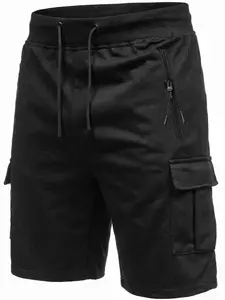 Men's Summer Casual Sporty Multi-Pocket cargo shorts, Comfortable Fabric, Ribbed Waistband, Drawstring Shorts, Fashion Zipper Pockets, Outdoor Running Gym Shorts, Athleisure Casual Shorts, Athletic Shorts