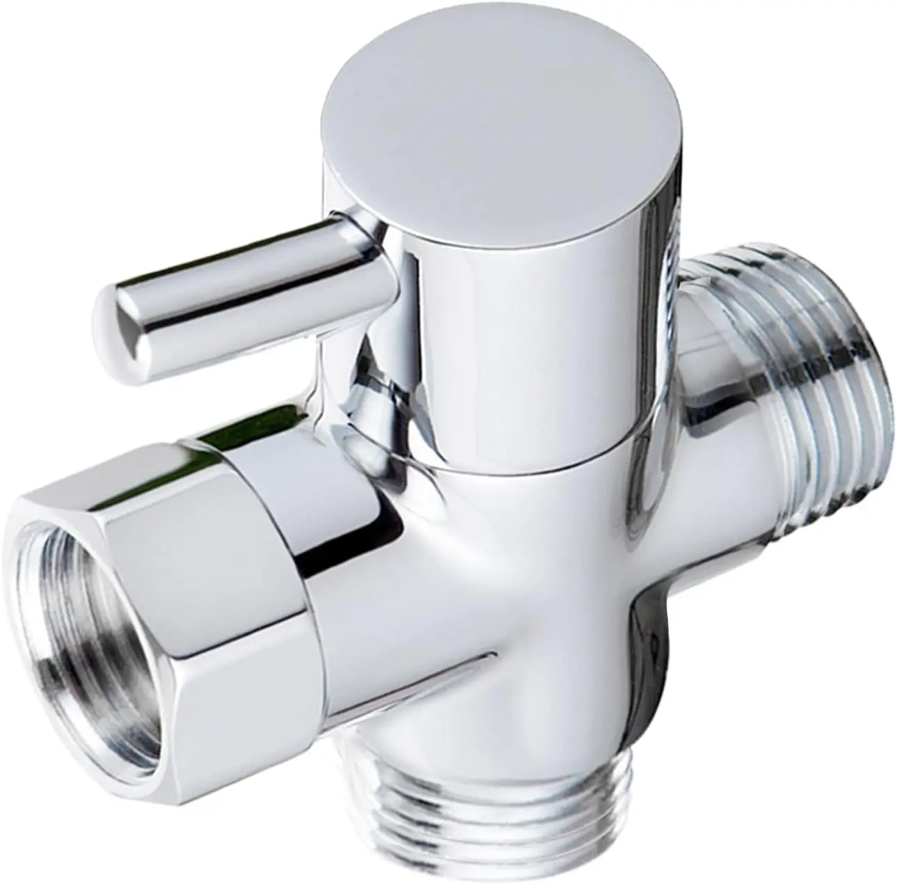 Solid Brass 3-way G1/2 Shower Diverter Chrome Solid Brass 3-way G1/2 Shower Diverter Chrome