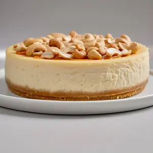 Andy Anand Sugar-Free & Gluten-Free Caramel Cashew Cheesecake, 9-Inch – Diabetic-Friendly, Real California Cream Cheese, Birthday Gift Box