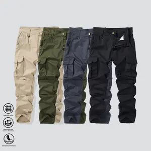 Men’s cargo pants, 1-pack; long pants for all seasons; American style; multiple pockets; comfortable, breathable, fashionable.