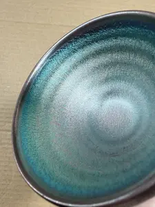 Blue strong crystalline kiln turned candy tea cup