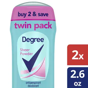 Degree Long Lasting Women'S Antiperspirant Deodorant Stick Twin Pack, Sheer Powder, 2.6 Oz Dot Foods