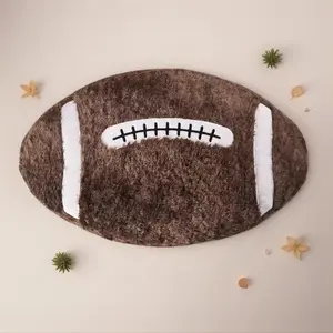 Plush Stuffed Rugby Throw Pillow, Soft Fluffy Texture, Sports Theme Design, Comfortable Fill