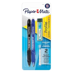 Paper Mate Profile Mech Mechanical Pencil Set 0.7mm Pencil Lead with Refill and Eraser 2Ea