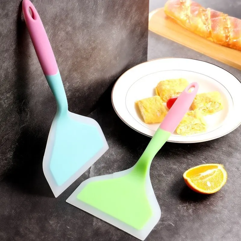 【Back to School】Silicone Wide Mouth Pancake Spatula, 1 Pack Non-stick Spatula for Pancake, Egg & Breakfast Cooking, Household Kitchen Cooking Utensils, Nonstick Kitchen Spatula, Daily Kitchenware, Practical Kitchen Gadgets-MM1