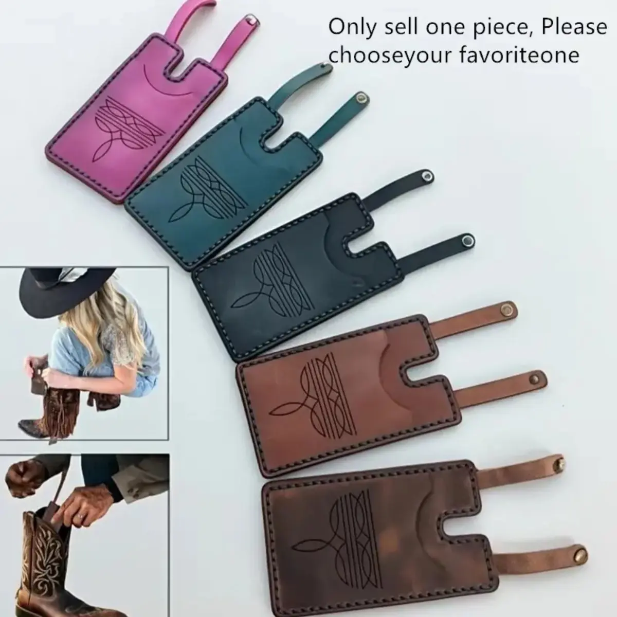Western Boot Wallet for Women, Leather Card Holder and Coin Purse with Buckle Closure, Portable Multi Functional Design, Card Slot Wallet, Multi Functional Wallet