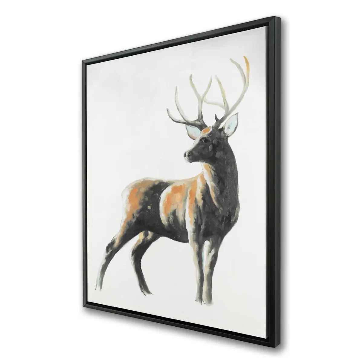 Begin Home Decor C1FC3648N13VZA 36 x 48 in. Abstract Deer - Orange Framed Canvas for Bedroom Decor