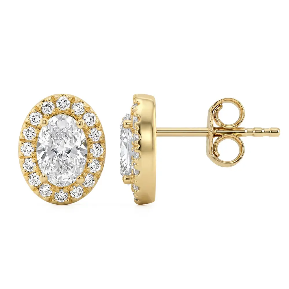 1.32ct 14K Yellow Gold Lab Grown Diamond Earrings