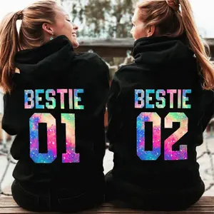 Bestie Matching Bestie Women's Casual Sweatshirt with Colorful Numbering, Round Neck, Comfortable Cotton, Perfect for Casual Wear, Women's Print Womenswear Hoodie Tops Yarn