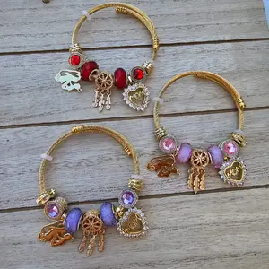 Mom charm bracelet gold plated