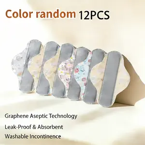 12PCS Reusable Graphene Incontinence Pads – Leak-Proof, Washable, Heavy Absorbency, Odor Control – Premium Protection for Women, Elderly & Postpartum – Sustainable Alternative to Disposable Pads