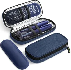 Insulin Pen Cooler Travel Case with 2 x 90g TSA Approved Ice Packs, Diabetic Medication Insulated Cooling Bag for Insulin Pens and Diabetic Supplies Storage, Compact for Daily Life and Trips