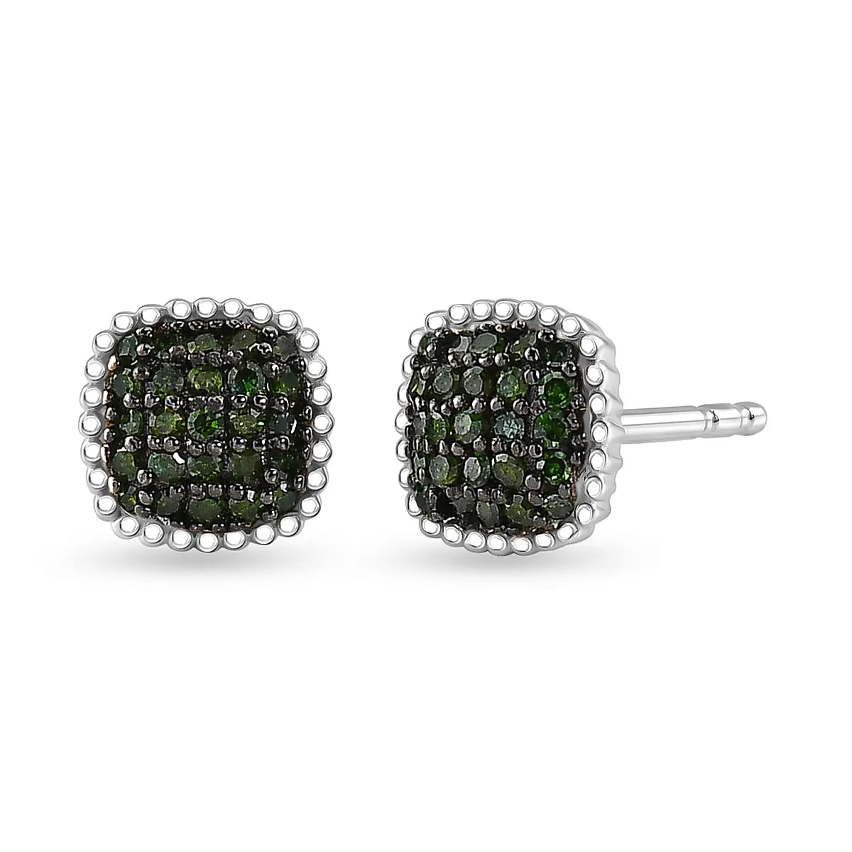 EverTrue Diamond Sunburst Studs Earrings in Platinum Bond 0.20 ctw