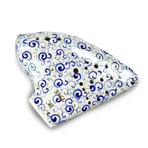 Blue and White Porcelain Triple  Bass Ocarina