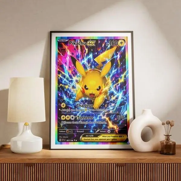 Pikachu Fan Art Poster, Japanese Style Legendary Anime Art, Unframed Wall Art, Home Decor, Bedroom Display