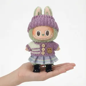 Clothing Only for 17cm Dolls, Wool Clothes Replacement Set, Fits Soft Toys,Perfect for Dress-Up Play, Not including Shoes&Doll,