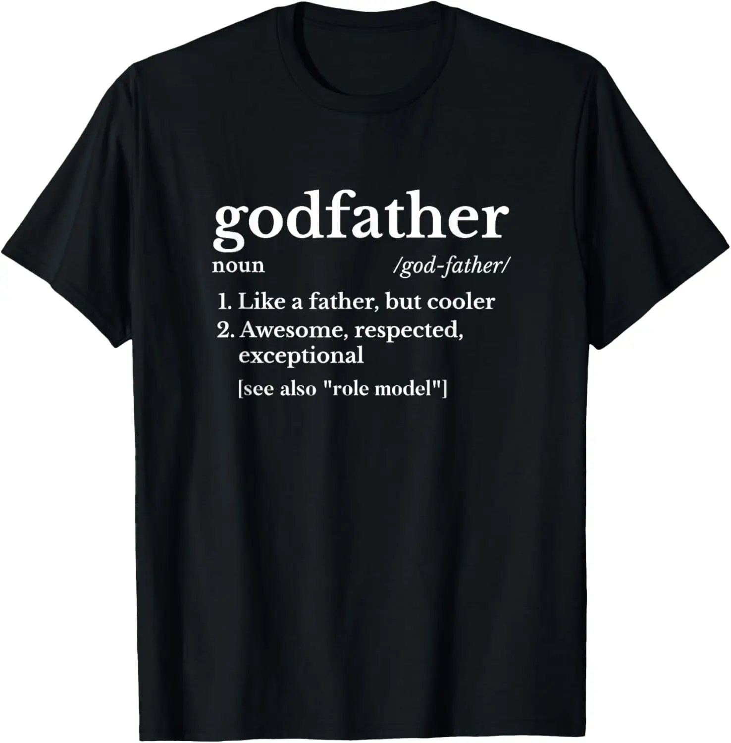 Women's 100% Cotton Short-Sleeve Crew Neck Casual Slogan Tee, Godchild-to-Godfather Father's Day Gift, Everyday Cotton Top Streetwear Shirt, Crew Necks