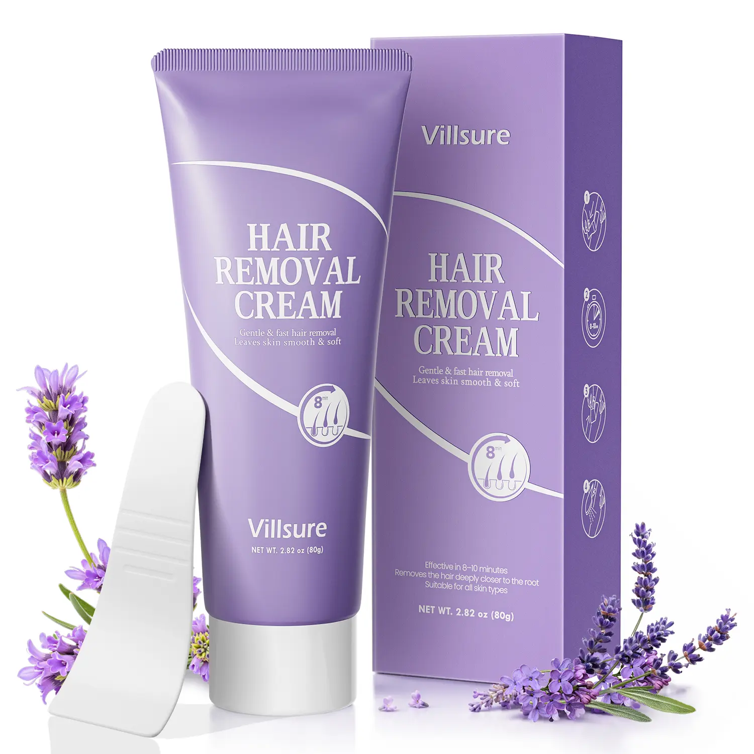 Villsure Hair Removal Cream – Quick Smooth Hair Remover for Sensitive Skin Easy to Use,Fast & Easy Painless Depilatory Cream for Smooth Skin