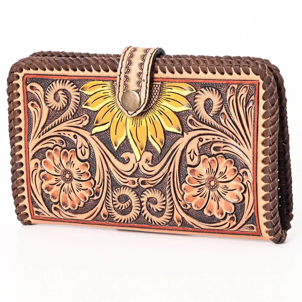 Lake Charles Hand Tooled Leather Wallet