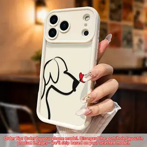 Silhouette Dog Phone Case Minimalist Outline Art Style for iPhone 17 16 15 14 13 12 11 Plus Pro Max. Simple elegant pet lover's gift showing canine love and artistic style. A thoughtful present., Daily Essentials, Pet Lover Gift, Artistic Design, Shockpro