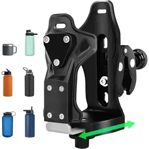 Cup Holder Anti Theft Extra Large Bike Water Bottle Holder 1.95-3.6 inch Universal Size Drink Holder Handlebar with Metal Clamp for Scooter Boat Stroller Wheelchair