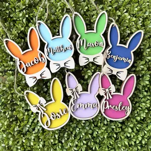 Personalized Easter Basket Tag | Easter Name Tag | 3D Easter Bunny tag | Easter Basket Stuffer | Easter Decor | Kids Basket Name Tags